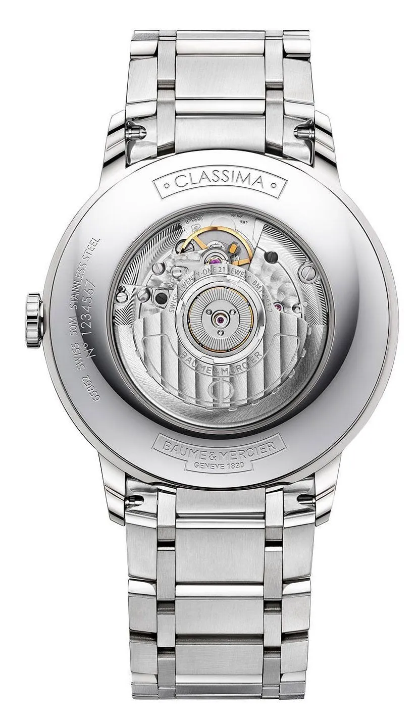Baume & Mercier Classima Automatic GMT Stainless Steel Blue Dial Date Mens Watch M0A10483