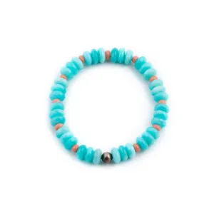 Blue Amazonite Beaded Bracelet