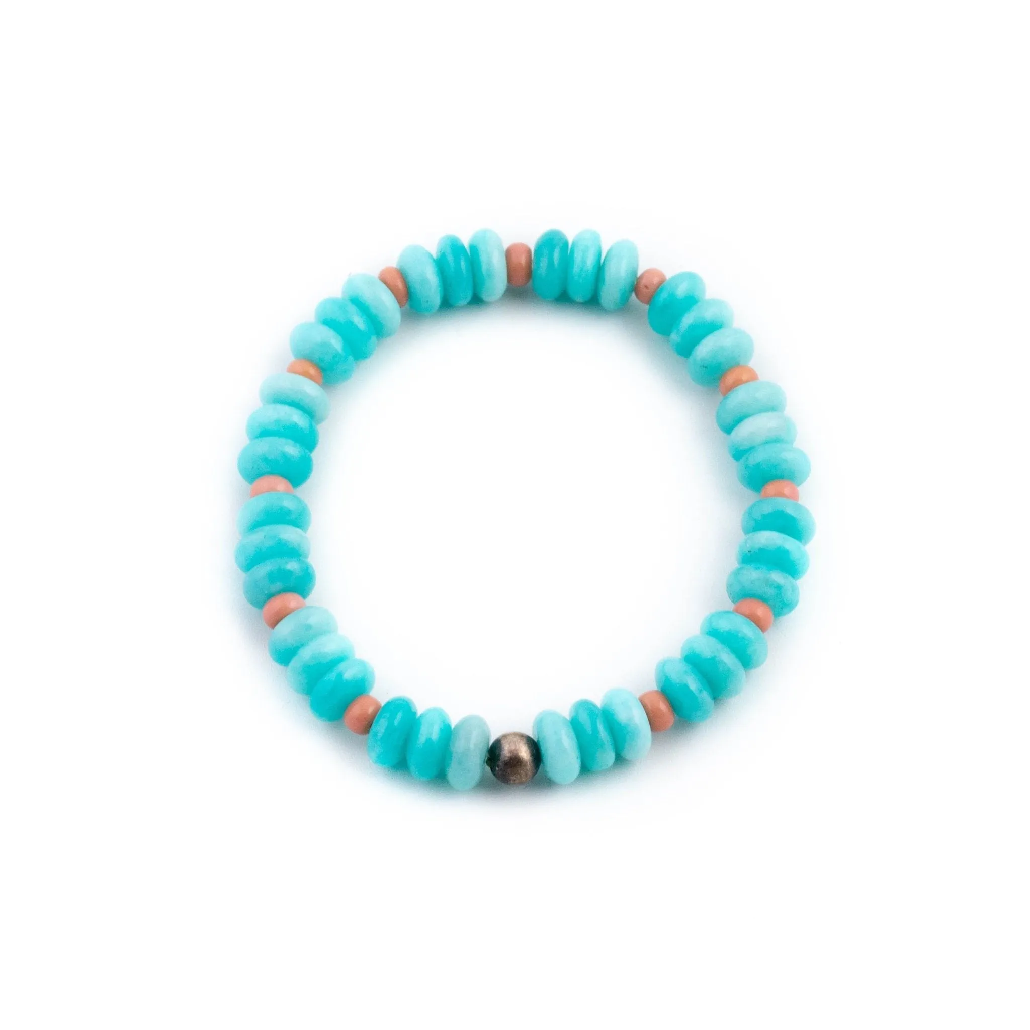 Blue Amazonite Beaded Bracelet