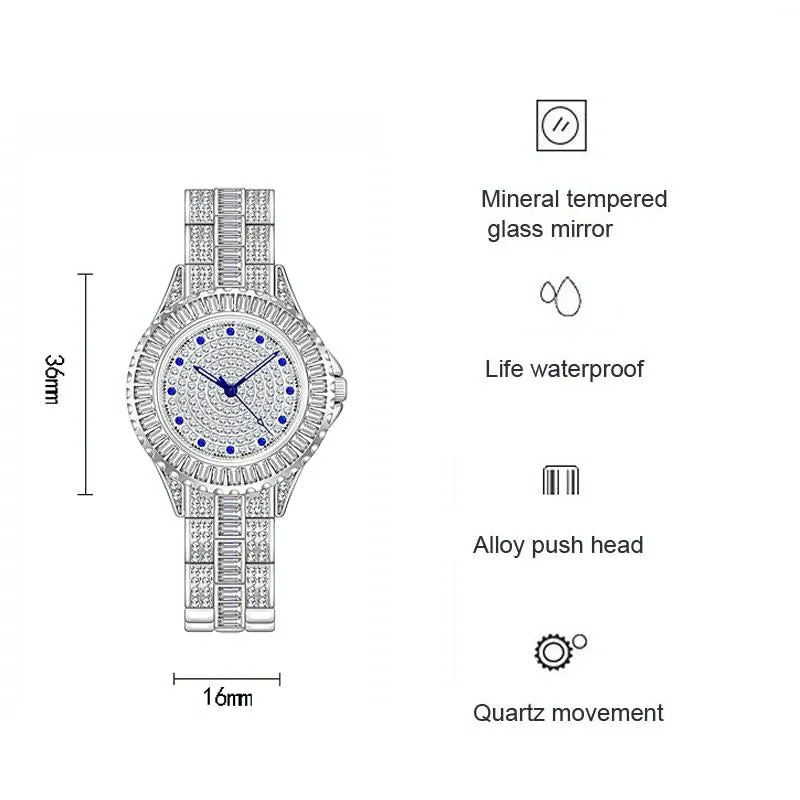Diamond-inlaid Women Chain Watch - Elegant Jewelry
