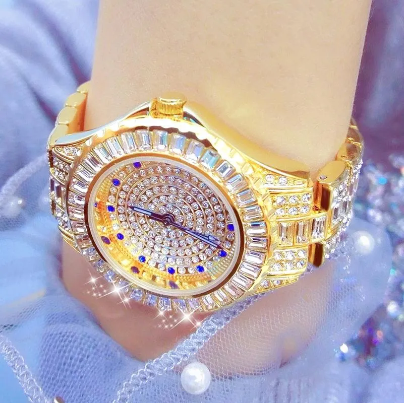 Diamond-inlaid Women Chain Watch - Elegant Jewelry