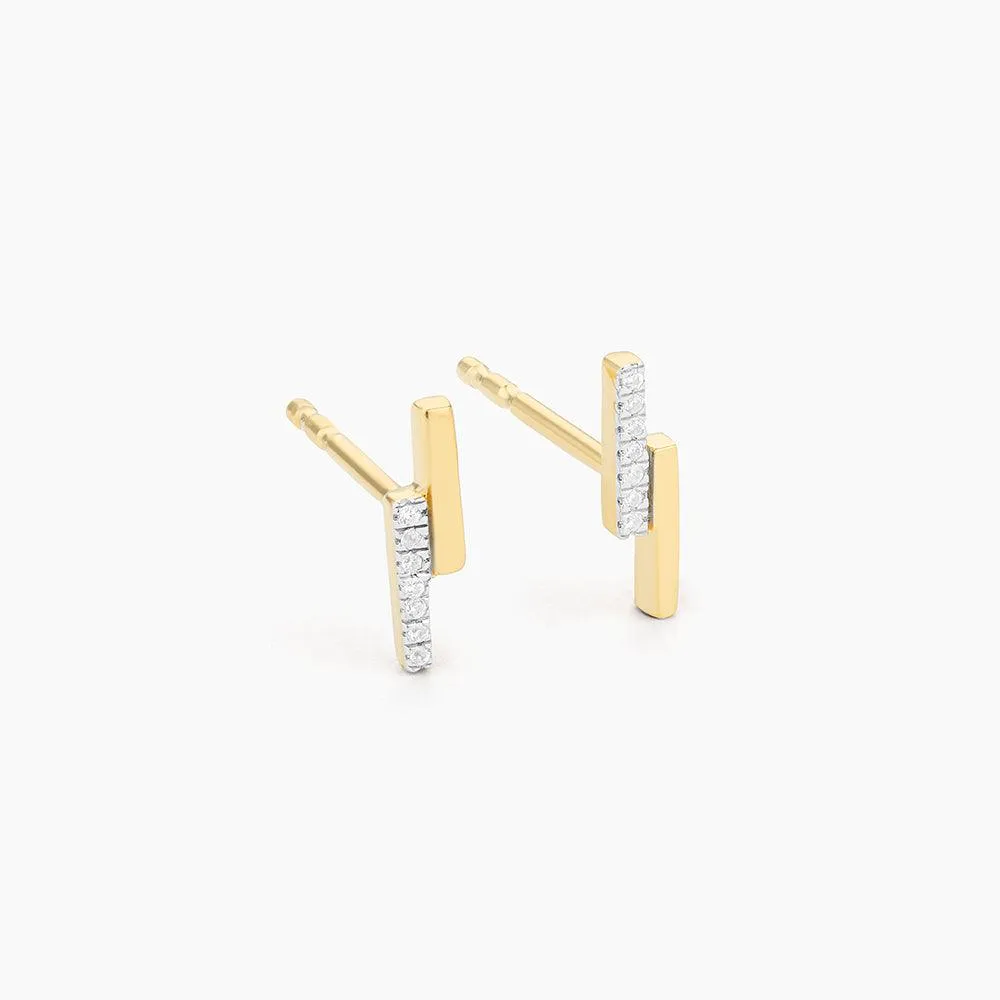 Ella Stein Duality Stud Earrings in Yellow Gold