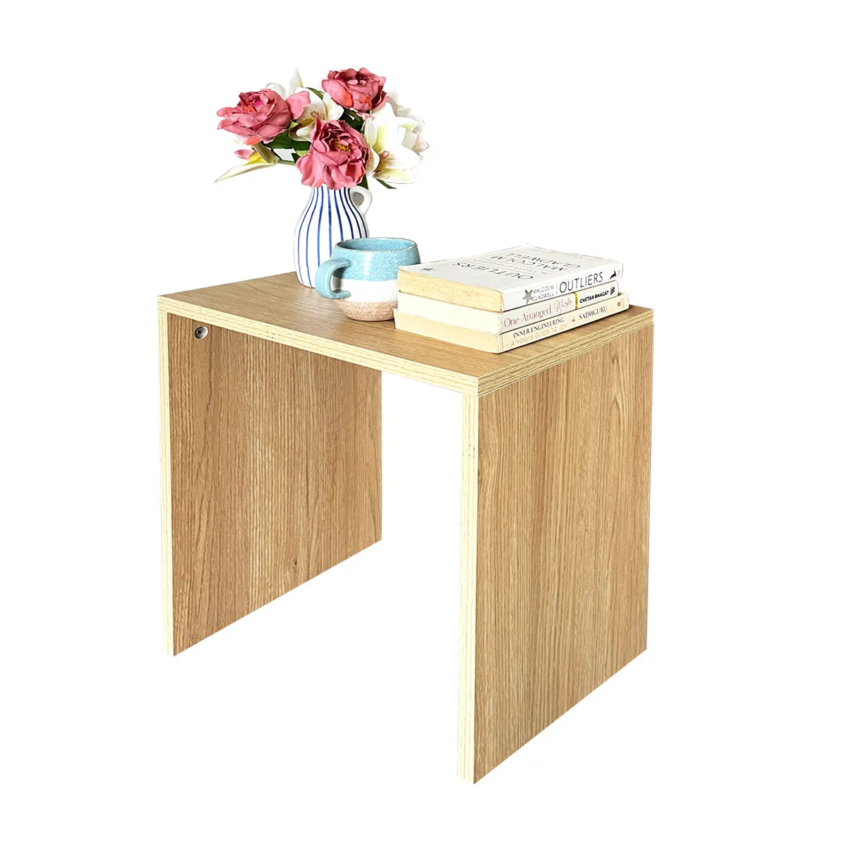 Kawachi LIght Weight Wooden Sofa/Bed Side Nightstane End Table Coffee/Snacks/Centre/Laptop Table KW106-Beige