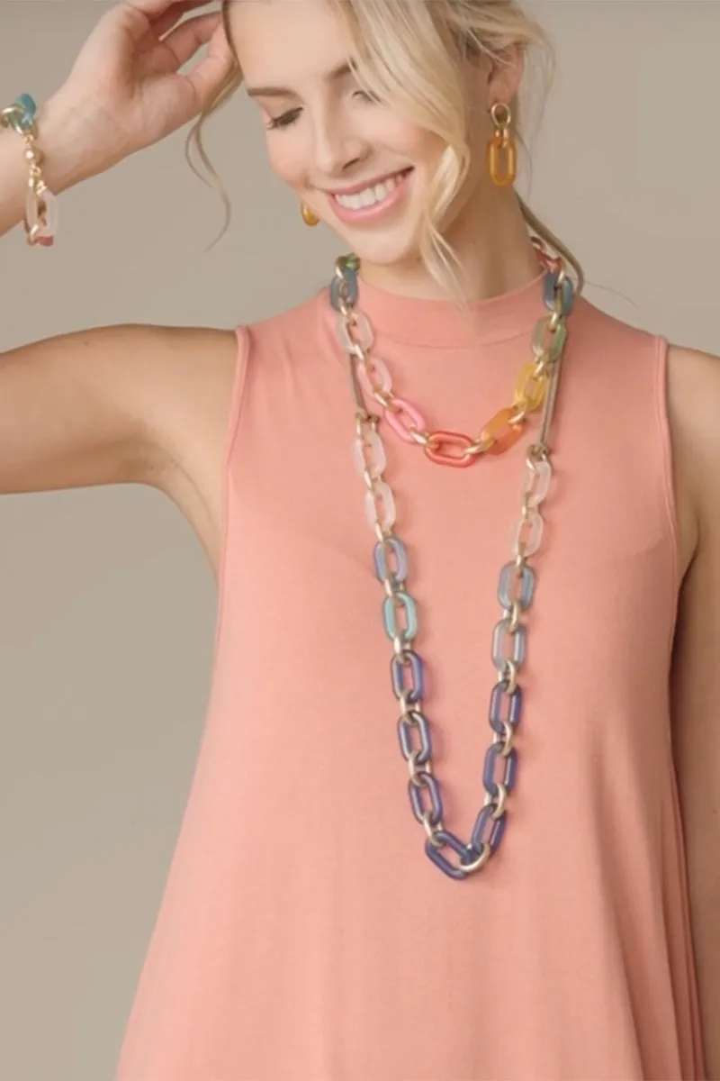 Resin Link Long Necklace