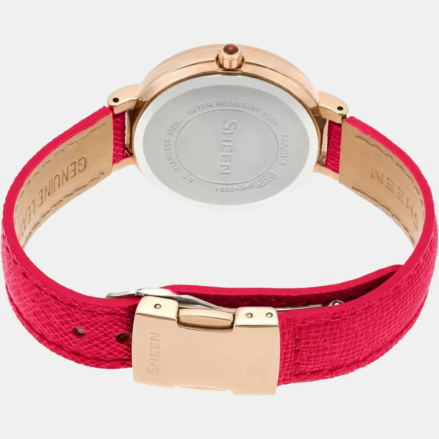 Sheen Women's Chronograph Leather Watch SX178 - SHE-3034GL-7BUDR