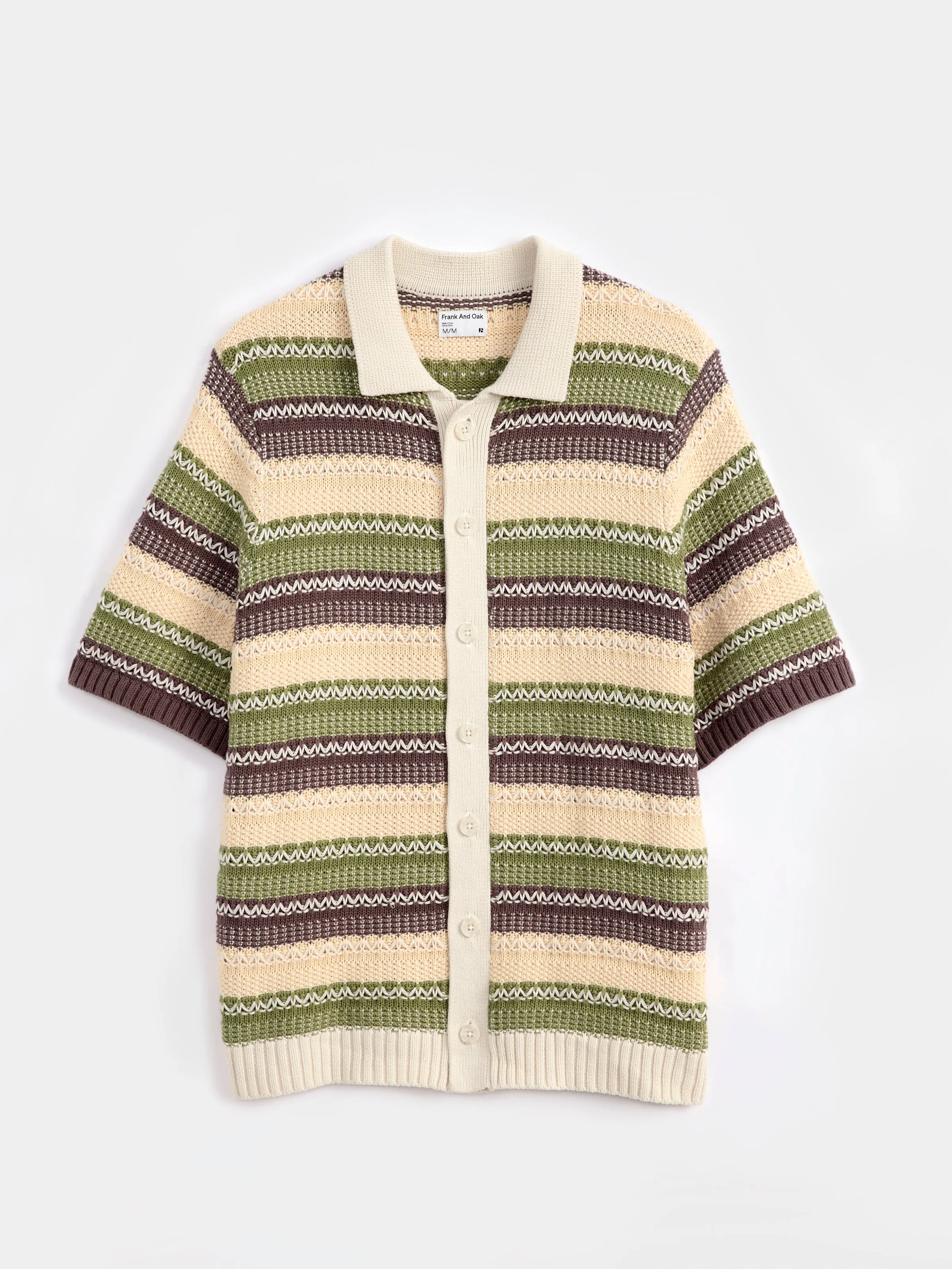 The Crochet Striped Shirt in Cloud