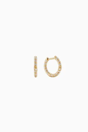 Yvonne Lon Mini Twist Diamond Earrings - Yellow/ White Gold